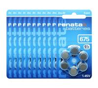 Renata Size 675 Zinc Air 1.45V Hearing Aid Battery - Designed in Switzerland (60 Batteries)