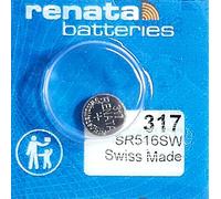 Renata / Swatch Group - Silver oxide button cell 317 RENATA 1.55V 10.5mAh - Blister x 1