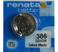 Renata/Swatch Group - Silver oxide button cell 386 RENATA 1.55V 130mAh