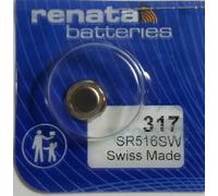 Renata, Swiss Made Watch Battery, Size 5.8 x 1.6mm, Renata Ref. 317 - (995 030)