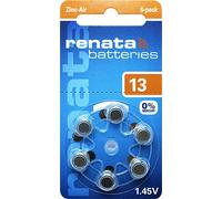 Renata ZA13.DP6 Hearing Aid Batteries Pack of 6 Pack of 6 Renata Size 13 Orange 1.45 V
