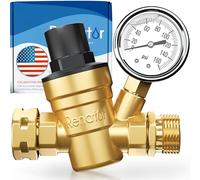 Renator RV Water Pressure Regulator for RV Camper. Brass Lead-Free Adjustable RV Water Pressure Regulator with Gauge. RV Water Regulator for Camper Travel Trailer, Reducer Valve W Filter. M11-0660R.