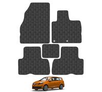 RENAULT GRAND SCENIC (2009-2016) Heavy Duty Thick Rubber Car Mats Accessories Tailored Fit Front Rear Set Compatible Accessory Waterproof Durable Non-Slip 5mm Full Coverage Protection with Clips
