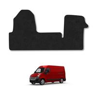 Renault Master (2010+) Van Mats Accessories Tailored Fit Carpet Car Floor Mats Non Slip Black Trim Compatible Accessory Anti Slip Full Coverage Durable Granulated Backing Hand-Finished Clips