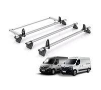 Renault Master Roof Rack For 2010+ Vans 3X Bars + Roller + Loadstops Rhino Fleet Suitable Only For H1/h2 Roof Height Models