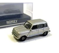 Renault R4 1987 NOREV 1:87 Diecast Model Car Silver Metallic