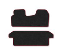 Renault Trafic (2001-2014) [Crew Cab] Van Mats Accessories Tailored Fit Carpet Car Floor Mats Non Slip Red Trim Accessory Durable Anti Slip Hand-Finished Compatible Full Coverage Granulated Backing