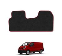 Renault Trafic (2001-2014) Van Mats Accessories Tailored Fit Carpet Car Floor Mats Non Slip Red Trim Accessory Durable Anti Slip Hand-Finished Compatible Full Coverage Granulated Backing Clip