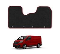 Renault Trafic (2014+) Van Mats Accessories Tailored Fit Carpet Car Floor Mats Non Slip Red Trim Accessory Durable Anti Slip Hand-Finished Compatible Full Coverage Granulated Backing Clip