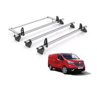 Renault Trafic Roof Rack For 2014+ Vans 3 Bars + Roller Rhino Fleet Only Fits Standard Roof (H1) With Barn Doors