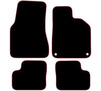 Renault Twingo 2014+ Onwards 4 Piece Set Car Mats UK-Made Tailored Fit Carpet Floor Mats Full Coverage Compatible Accessory Red Trim