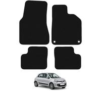 Renault Twingo 2014+ Onwards 4 Piece Set Car Mats UK-Made Tailored Fit Carpet Floor Mats Full Coverage Compatible Accessory Black Trim