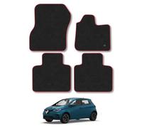 Renault Zoe (2021+) Car Mats Accessories Tailored Fit Carpet Floor Mats non Slip Red Trim Full Coverage Compatible Accessory Front Rear Set Anti Slip Granulated Backing Hand-Finished