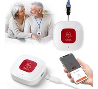 Renborn Wifi Elderly Panic Call Button Alarm, Home Emergency Pager Alert System for Seniors/Patient/Handicapped/Kids, Smart SOS Wireless Caregiver Life Alert, APP Monitoring, No Monthly Fee