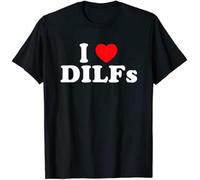 REND Funny I Love DILFs I Heart DILF Cotton Men T Shirt Black