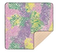 Rendered in Green Peach and Purple Large Stylish Baby Playmat for Indoor Outdoor Cozy Breathable Padded Baby Mat for Baby Toddler Infant, 50'' x 50''