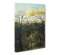 Rendezvous In The Forest By Henri Rousseau Canvas Print | Gallery Wrapped 30mm Frame Wall Art | 30x20 inches | Ready to Hang | Classic Landscape Picture | Living Room Bedroom Lounge Office