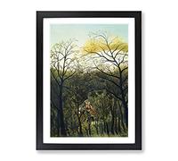 Rendezvous In The Forest By Henri Rousseau Classic Painting Framed Print | A4 Black Framed Wall Art | Ready to Hang | Classic Landscape Picture | Living Room Bedroom Lounge Office
