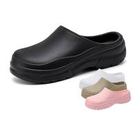RenDiuJups Non-Slip Chef Shoes for Men & Women - Slip-Resistant Kitchen Work Clogs, Breathable Safety Shoes for Restaurant Staff, Slip-On Food Service Footwear with Comfortable Design(Black,43-44)