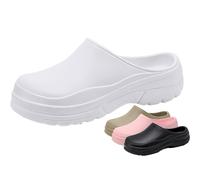 RenDiuJups Non-Slip Chef Shoes for Men & Women - Slip-Resistant Kitchen Work Clogs, Breathable Safety Shoes for Restaurant Staff, Slip-On Food Service Footwear with Comfortable Design(White,35-36)