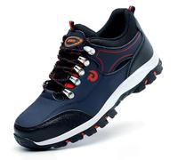 RenDiuJups Safety Toe Shoes For Men Work Boots，Men's Work Safety Footwear Puncture-Proof Protective Working Male Security Sneakers(Blue,EU44)