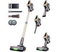 RENDOW Cordless Vacuum Cleaner, 45kpa 65 Minutes Autonomous Household Vacuum Cleaner with LED Display, Rechargeable Anti-Tangle Cleaner, Cordless Cleaner for Pet Hair, Carpet, 550W