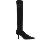 René Caovilla 70mm crystal-embellished knitted boots - Black 37-37 1/2