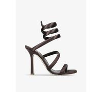 Rene Caovilla Womens Dark Brown Cleo 105 Satin Heeled Sandals Eur 39 / 6 Uk Women