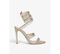 Rene Caovilla Womens Rene Caovilla Chandelier 105 Crystal-Embellished Leather Heeled Courts Beige Eur 39.5 / 6.5 UK Women