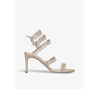 Rene Caovilla Womens Rene Caovilla Chandelier Bead-Embellished Leather Heeled Sandals Beige Oth Eur 39 / 6 UK Women
