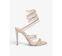 Rene Caovilla Womens Rene Caovilla Chandelier Bead-Embellished Leather Heeled Sandals Blush Eur 40.5 / 7.5 UK Women