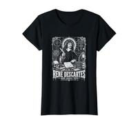 Rene Descartes Doubt Becomes Truth Philosopher Value Graphic T-Shirt, Women, Black, M