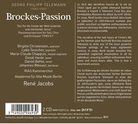 RENÉ JACOBS / AKADEMIE FÜR ALTE MUSIK BERLIN TELEMANN: BROCKES-PASSION NEW CD