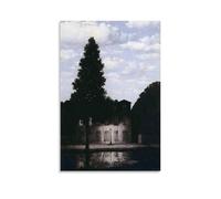 René Magritte Great Work (The Empire of Lights) Canvas Wall Art Print Poster for Bedroom Dorm Living Room Decor 08x12inch(20x30cm)