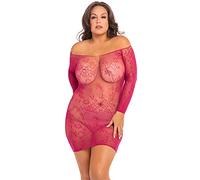 Rene Rofe Lingerie Open Season Off Shoulder Dress Pink 3XL/4XL