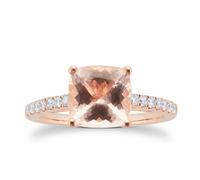 Renee 18ct Rose Gold 2.00ct Morganite & 0.20cttw Diamond Engagement Ring - Ring Size O