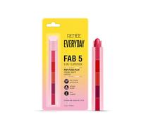 RENEE Everyday Fab 5 5-in-1 Lipstick 5 Shades In 1 Stick, Matte Finish, Intense Colour Pay-off Creamy Formula, Glides Easily, One Stroke Application With Jojoba Oil & Vitamin E 7.5 g Everyday Fab 5