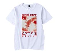 Renee Rapp T-Shirt Tour Print Fashion Crew Neck Short Sleeve T-Shirt Women's Men's Hip Hop T-Shirt XS-3XL-White||S