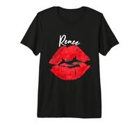 Renee Red Lips Personalized First Name Premium T-Shirt