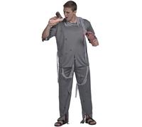 ReneeCho Men’s Tattered Zombie Doctor Halloween Costume Bloody Medical Uniform Outfit