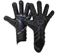 Renegade GK Apex Black Professional Strapless Goalie Gloves | 4mm EXT Contact Grip | Black Soccer Goalkeeper Gloves (Size 6, Youth, Junior, Evo Neg. Cut, Level 5.5)