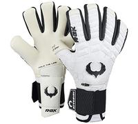 Renegade GK Eclipse Phantom Professional Goalie Gloves with Pro-Tek Fingersaves | 4mm EXT Contact Grip | White & Black Football Goalkeeper Gloves (Size 10, Adult, Negative Cut, Level 5)