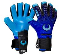 Renegade GK Eclipse Riptide Professional Goalie Gloves with Pro Finger Spines Black| Blue Soccer Goalkeeping Gloves (Size 8, Youth-Adult, Neg. Cut, Level 5)