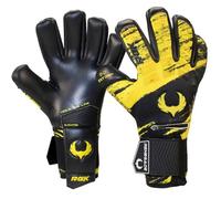 Renegade GK Eclipse Stinger Professional Goalie Gloves with Pro Fingersaves Black| Yellow & Black Soccer Goalkeeper Gloves (Size 7, Youth, Junior, Neg. Cut, Level 5)