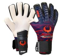 Renegade GK Eclipse Tremor Professional Goalie Gloves with Pro Fingersaves Black| Blue & Red Soccer Goalkeeper Gloves (Size 6, Youth, Junior, Neg. Cut, Level 5)
