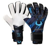 Renegade GK Limited Edition Rogue Maelstrom Goalie Gloves with Finger Spines | 4mm Giga Grip | Blue Soccer Goalkeeper Gloves (Size 7, Youth, Neg. Cut, Level 4+)