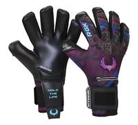 Renegade GK Limited Edition Rogue Shock Wave Goalie Gloves with Fingersaves | 4mm Giga Grip | Purple & Blue Goal Keeper Gloves (Size 10, Adult, Mens, Neg. Cut, Level 4+)