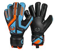 Renegade GK Talon Cyclone 2 Goalie Gloves with Pro-Tek Fingersaves | 4mm Hyper Grip & Duratek | Black, Orange, Blue Goalkeeping Gloves (Size 9, Youth-Adult, Roll Cut, Level 2)