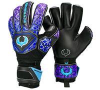 Renegade GK Vortex Strom Goalie Gloves | 3.5+3mm Hyper Grip & 4mm Duratek | Black, Purple, & Blue Goal Keeper Gloves (Size 10, Adult, Mens, Roll Cut, Level 3)