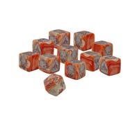 Renegade Heroscape: Revna Dice Pack | Contains 10 d6 & 1 d20 | Red & Cream Two-Toned Dice | Ages 14+